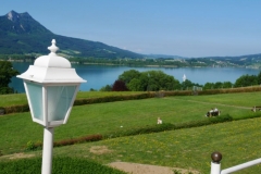 Blick vom Landzeit-Restaurant über den Mondsee